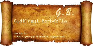 Györgyi Borbála névjegykártya